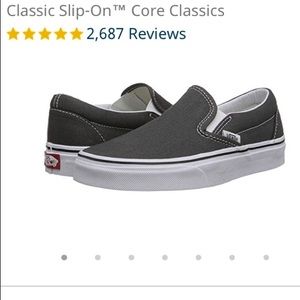 Gray slip-on vans